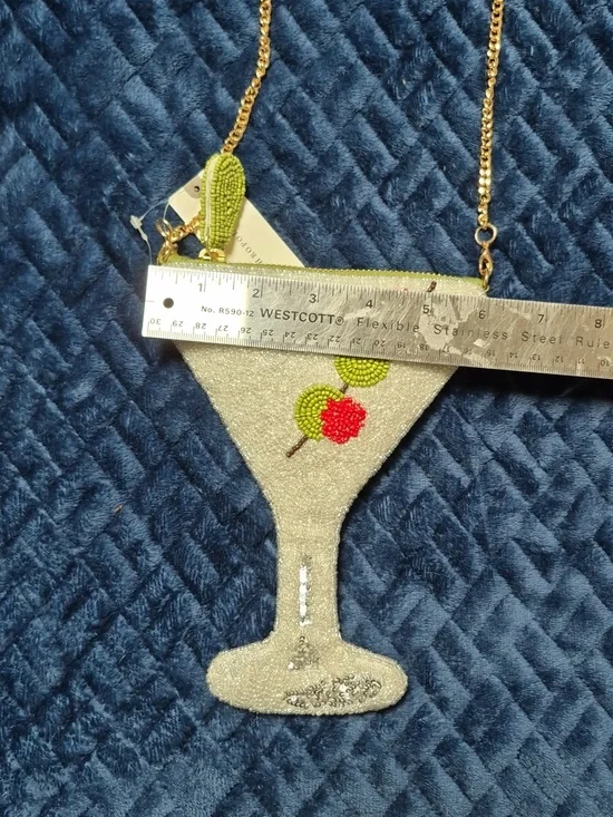 Anthropologie Martini Glass Beaded Icon Crossbody Bag, New With Tags - Picture 8 of 17